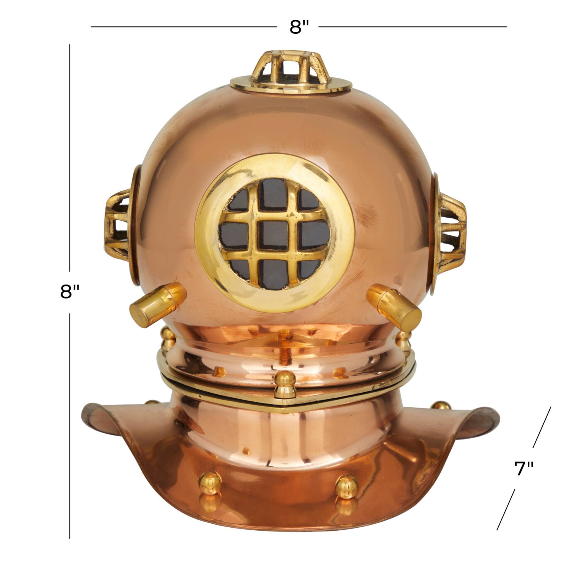 8" Brass Metal Diver Helmet Decoration